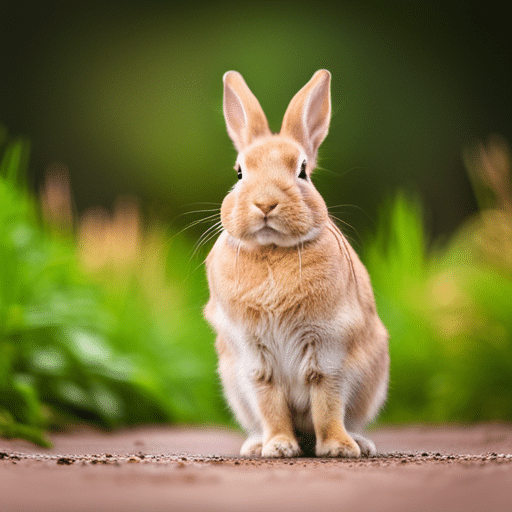 A rabbit with urine scald on its hind legs