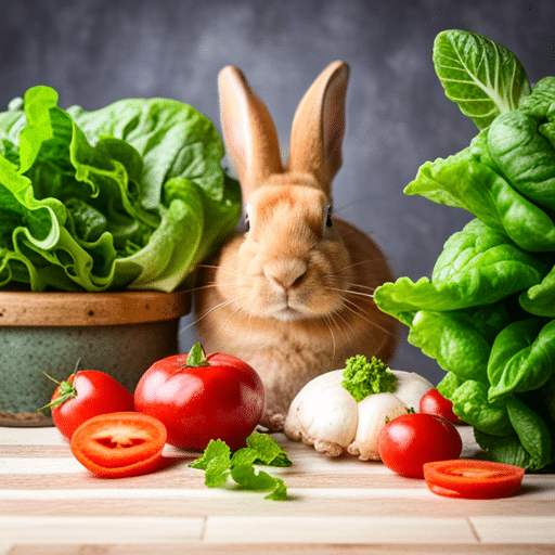 Fresh vegetables, leafy green vegetables, rabbit potatoes and other edible flowers for adult rabbits
