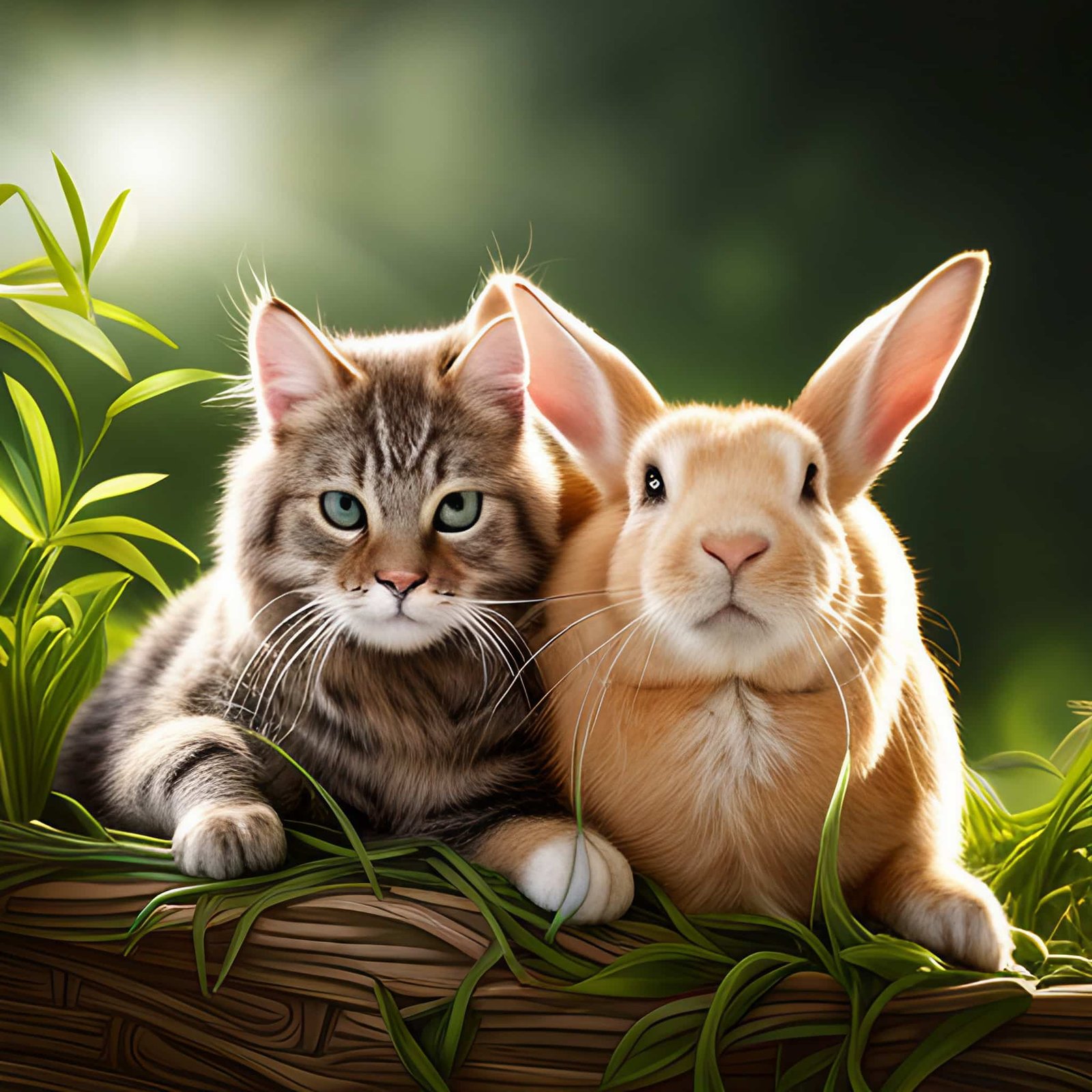 rabbit and cat