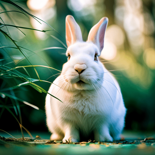 A rabbit communicating with its body language