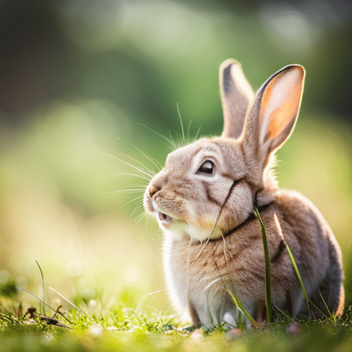 A happy rabbit making body language sounds