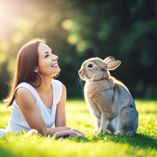 A rabbit owner listening to understand rabbit sounds