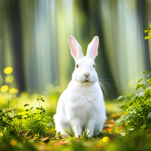 A white rabbit in the wild