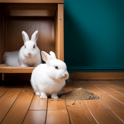 A rabbit leaving urine outside the litter box as a form of territorial marking due to reasons such as why do rabbits pee outside the litter box