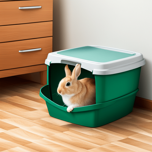 A litter box with a cover, suitable for litter training rabbits