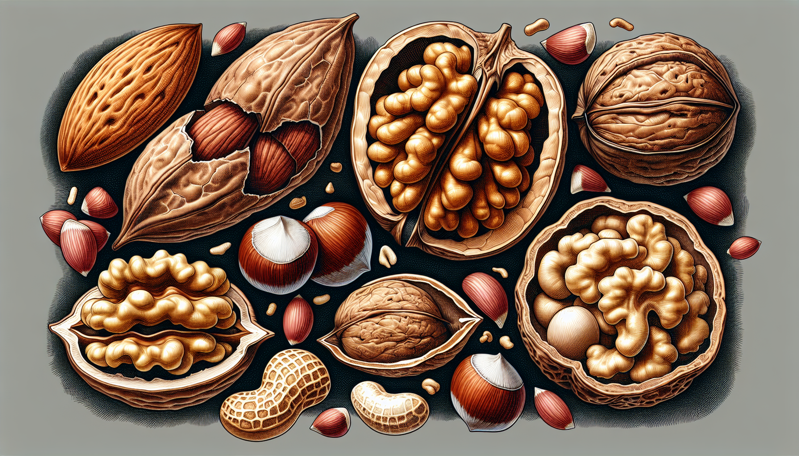 Illustration of various nuts