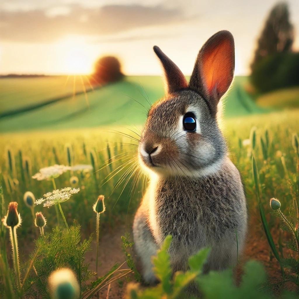 Illustration of a rabbit with wide field 