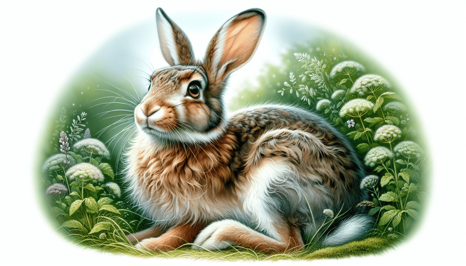 Illustration of a female rabbit called a doe
