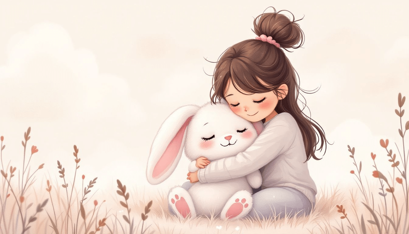 A happy bunny interacting with its owner, showcasing emotional support.