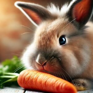 A close up of a pet rabbit