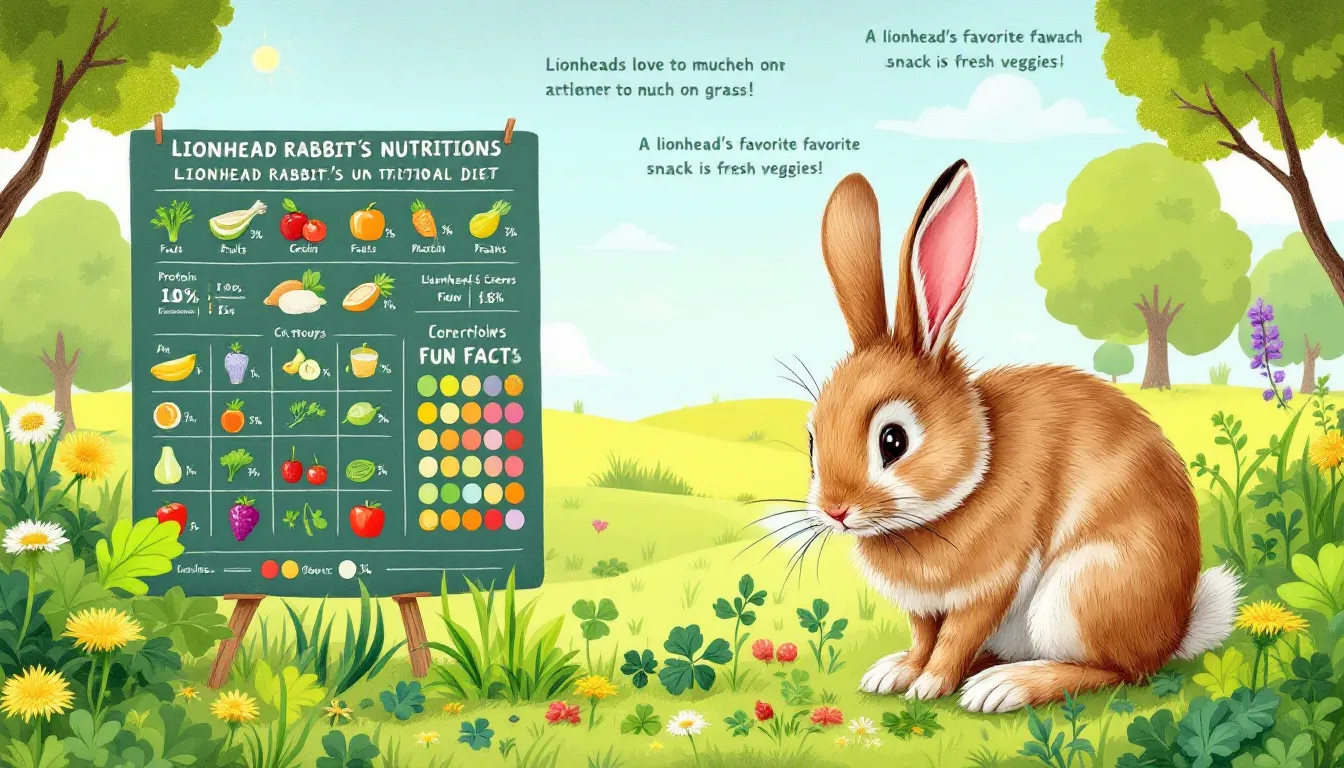 A lionhead rabbit exploring its natural diet.