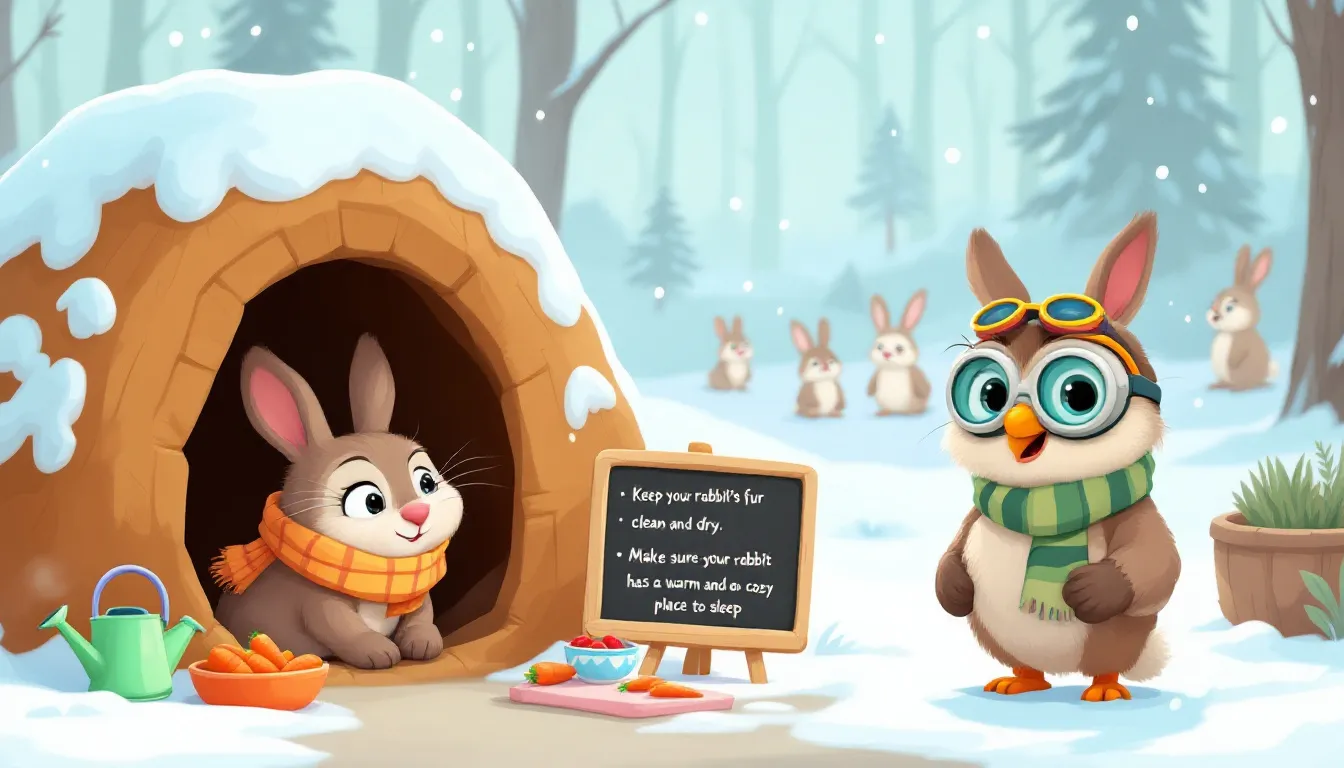 Wild rabbits vs. domestic rabbits in winter conditions.