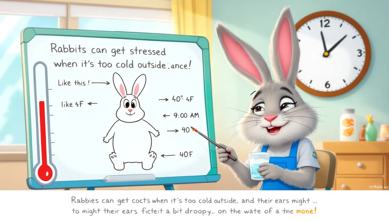 Recognizing signs of cold stress in rabbits.